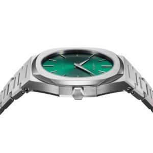 D1 Milano ultrathin watch with green dial and stainless steel bracelet