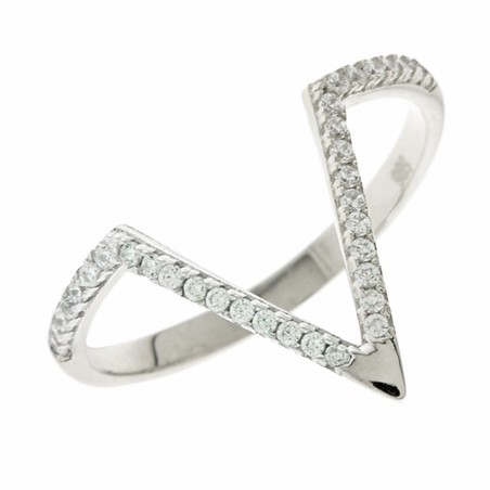 Λευκόχρυσο δαχτυλίδι Κ14 με πέτρες ζιργκόν.