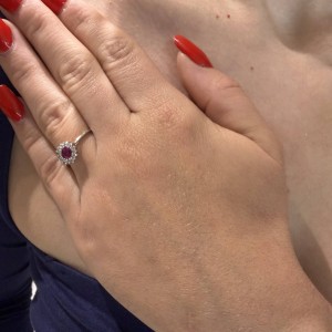 Λευκόχρυσο δαχτυλίδι Κ14 με πέτρες ζιργκόν