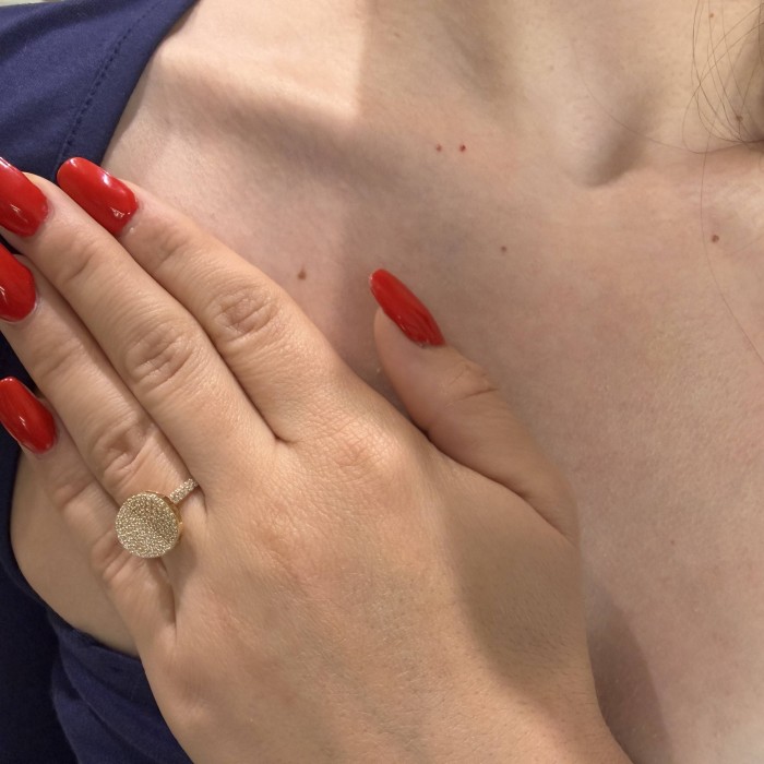 Χρυσό δαχτυλίδι Κ14 με ζιργκόν σε στρογγυλό σχέδιο