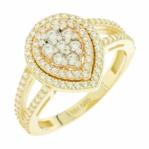 Χρυσό δαχτυλίδι Κ14 με πέτρες ζιργκόν