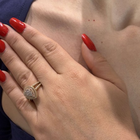 Χρυσό δαχτυλίδι Κ14 με πέτρες ζιργκόν