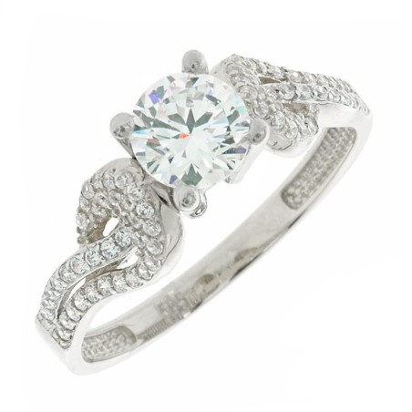 Λευκόχρυσο δαχτυλίδι Κ14 με ζιργκόν | TopGold