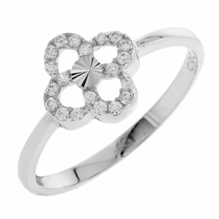 Λευκόχρυσο δαχτυλίδι Κ14 με πέτρες ζιργκόν