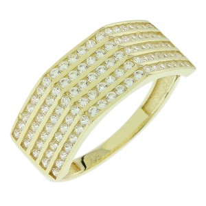 14K gold ring with zircon stones