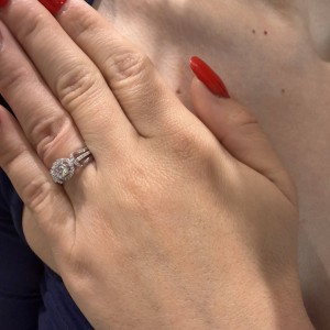 Λευκόχρυσο δαχτυλίδι Κ14 με πέτρες ζιργκόν