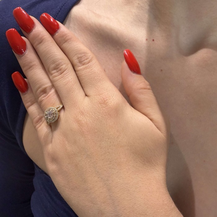 Χρυσό δαχτυλίδι Κ14 με πέτρες ζιργκόν