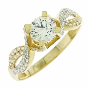 Χρυσό δαχτυλίδι Κ14 με πέτρες ζιργκόν