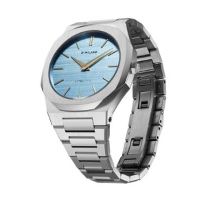 D1 Milano ultrathin watch with blue dial and stainless steel bracelet