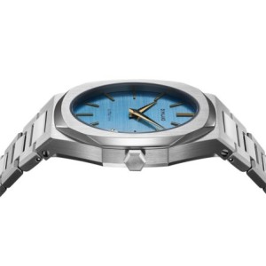 D1 Milano ultrathin watch with blue dial and stainless steel bracelet