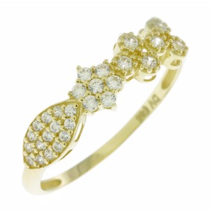 14K gold ring with zircon stones in asymmetrical design