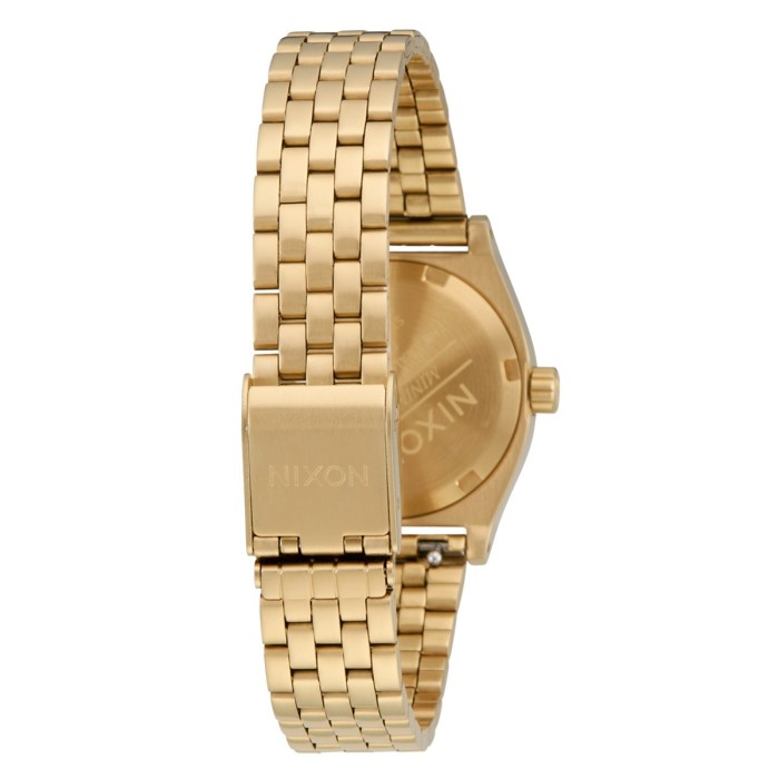 Nixon watch with gold bracelet and black dial