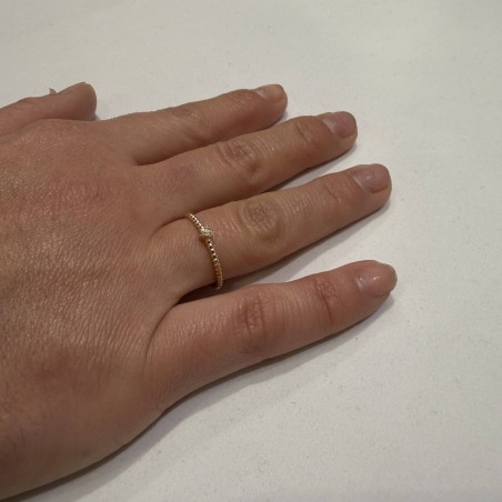 14K gold ring with zircon stones