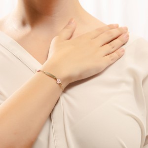 Χρυσή παιδική ταυτότητα Κ14 με μοτίφ καρδιά και ματάκι