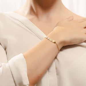 14K Gold Baby ID Bracelet with Heart Motif | TopGold