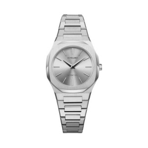 D1 Milano ultrathin watch with silver dial and stainless steel bracelet
