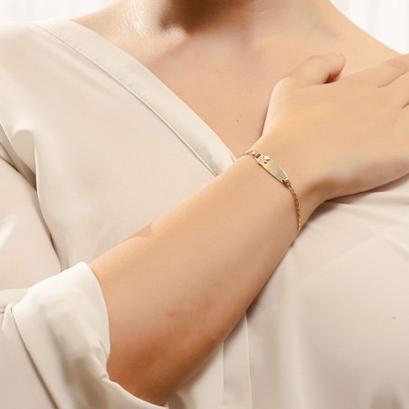 14K gold baby ID bracelet with child-shaped motif