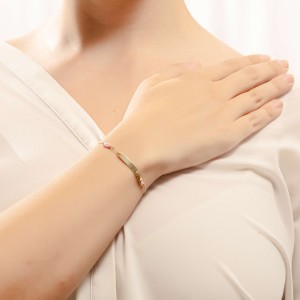 Χρυσή παιδική ταυτότητα Κ14 με μοτίφ σε σχήμα παιδιού και ματάκι