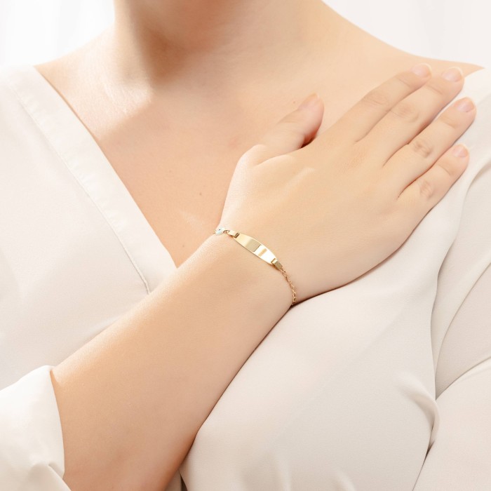 Χρυσή παιδική ταυτότητα Κ14 με μοτίφ ματάκι