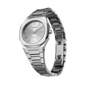 D1 Milano ultrathin watch with silver dial and stainless steel bracelet