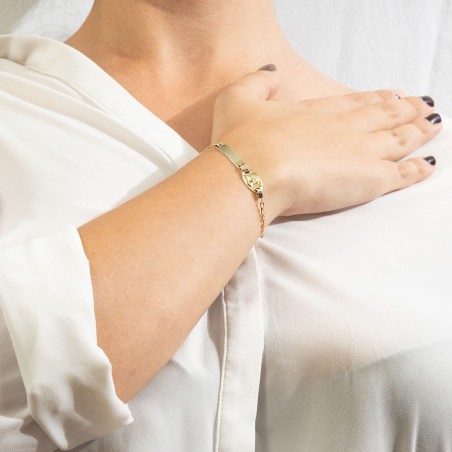 Χρυσή ταυτότητα Κ14 με μοτίφ κεφαλή Χριστού