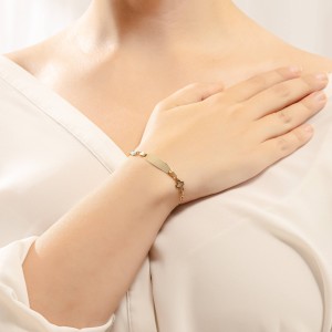 Χρυσή ταυτότητα Κ14 με σταυρό και ματάκι