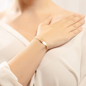 14K gold baby ID bracelet with heart motif