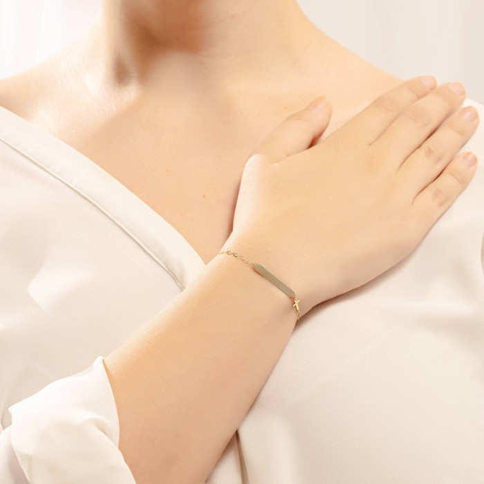 Χρυσή ταυτότητα Κ14 με σταυρό