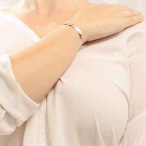 Λευκόχρυση ταυτότητα Κ14 με σταυρό και ζιργκόν