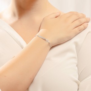 Λευκόχρυση παιδική ταυτότητα Κ14 με σταυρό και ματάκι