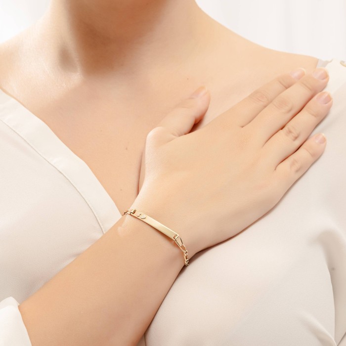 Χρυσή ταυτότητα Κ14 με μοτίφ καρδιές σε ροζ και λευκό χρυσό