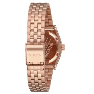 Nixon watch with rose gold bracelet and dark dial