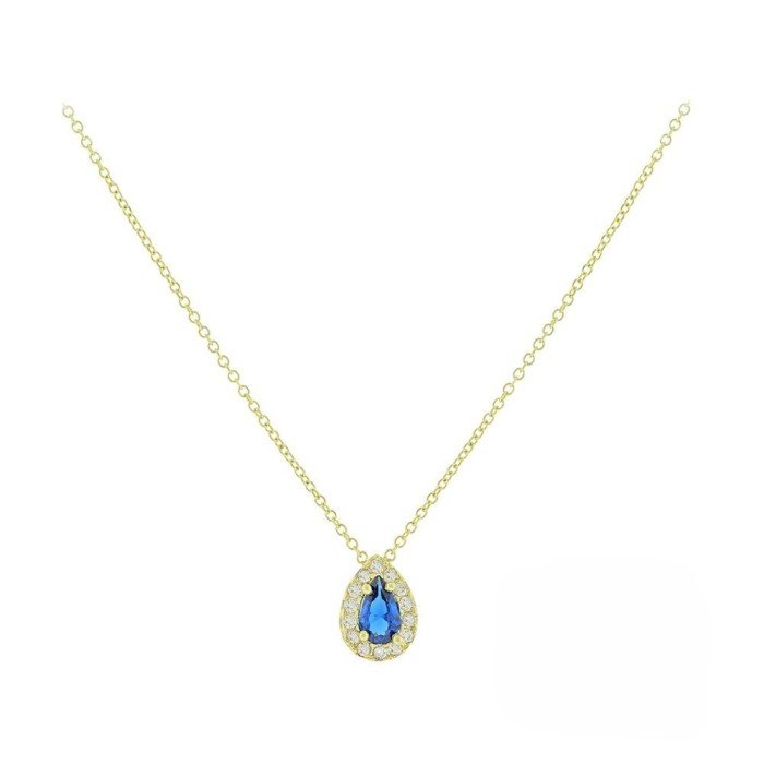 Κολιέ με χρωματιστή πέτρα ζιργκόν