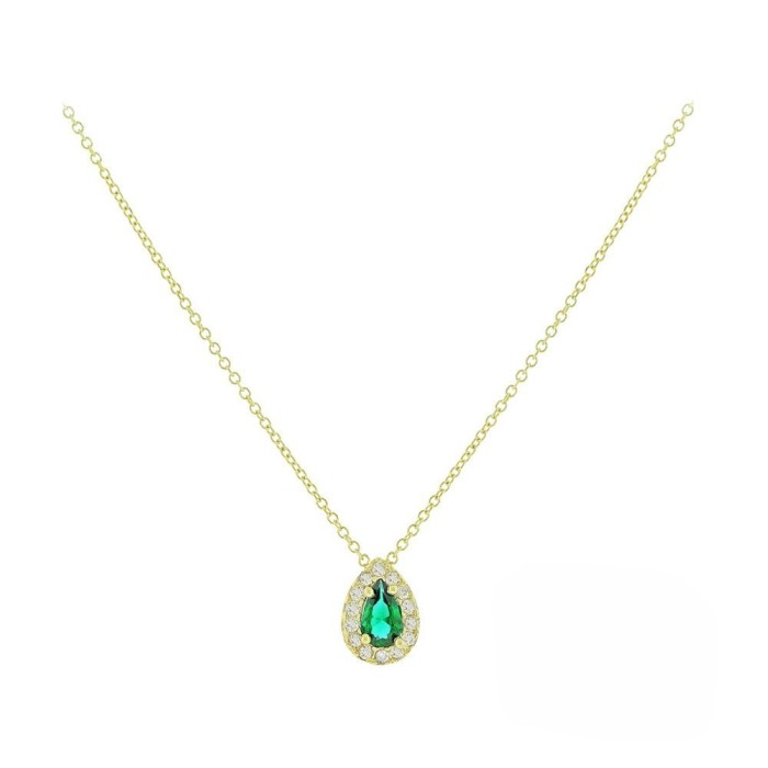 Κολιέ με χρωματιστή πέτρα ζιργκόν