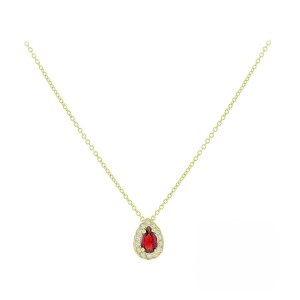 Κολιέ με χρωματιστή πέτρα ζιργκόν