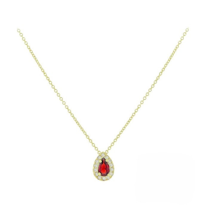 Κολιέ με χρωματιστή πέτρα ζιργκόν