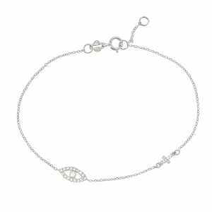 Βραχιόλι με Σταυρό και Ματάκι Κ14