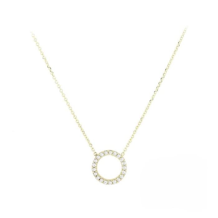 14K Zircon Circle Necklace