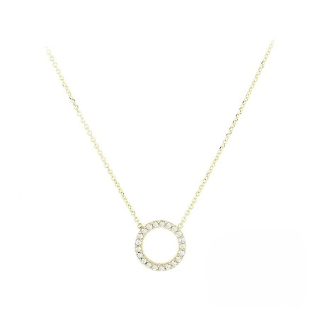 14K Zircon Circle Necklace