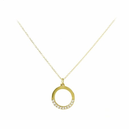 14K Zircon Circle Necklace