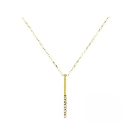 14K Vertical Bar Zircon Necklace