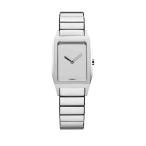 D1 Milano rectangular watch with silver dial and stainless steel bracelet
