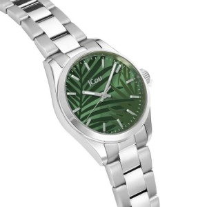 JCou watch with green tropical dial and stainless steel bracelet