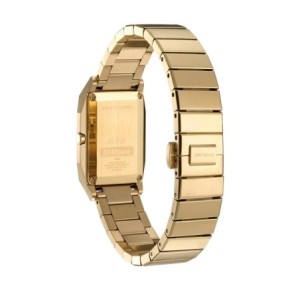 D1 Milano rectangular watch with gold tone dial and stainless steel bracelet