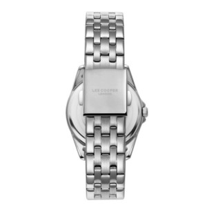 Women’s stainless steel watch with mother-of-pearl dial and multicolour crystal details