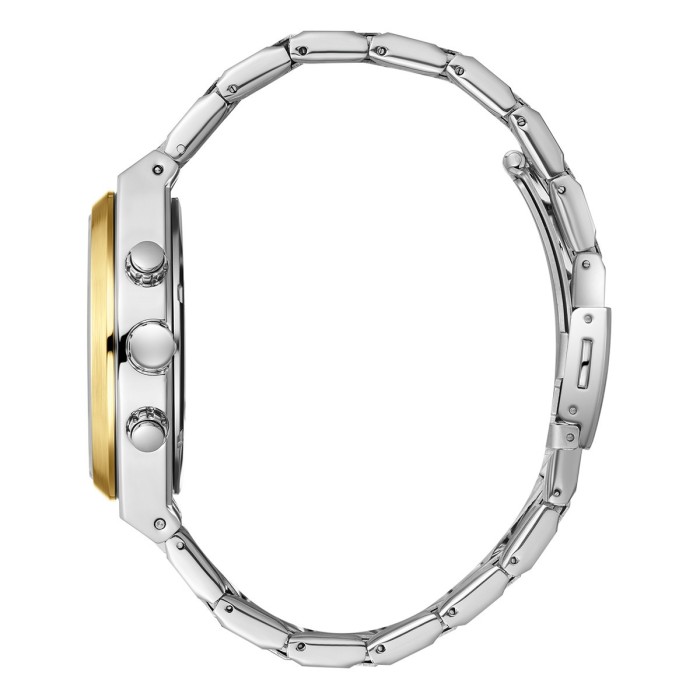 Lee Cooper multifunction watch with green textured dial and two-tone metal bracelet