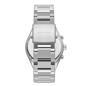 Lee Cooper multifunction watch with green textured dial and two-tone metal bracelet