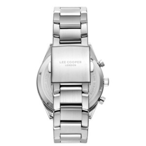 Lee Cooper chronograph watch with blue dial and silver bracelet