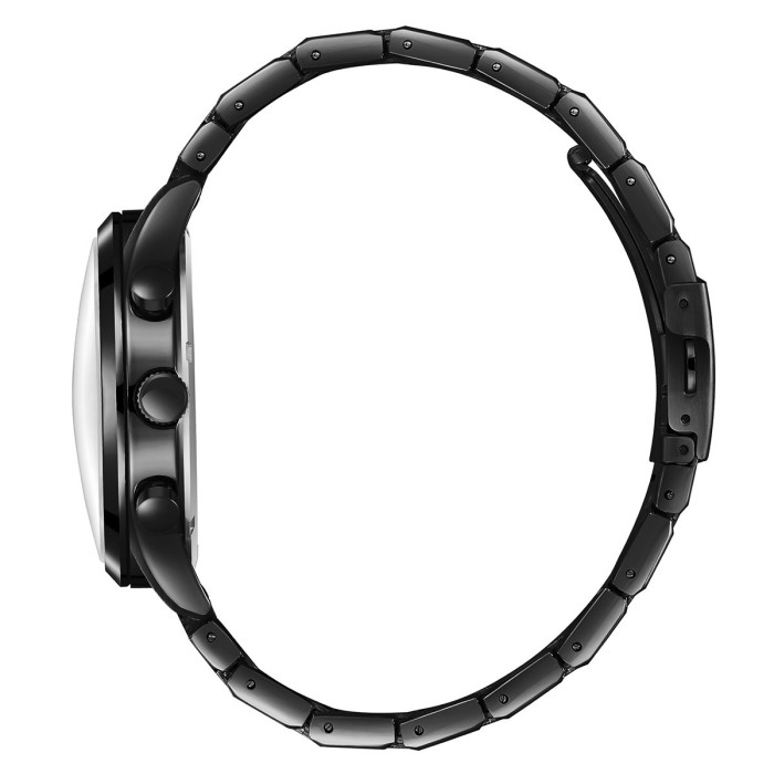 Lee Cooper chronograph watch with black dial and black bracelet