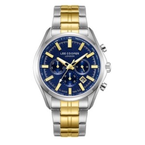 Lee Cooper watch with blue dial and two-tone bracelet